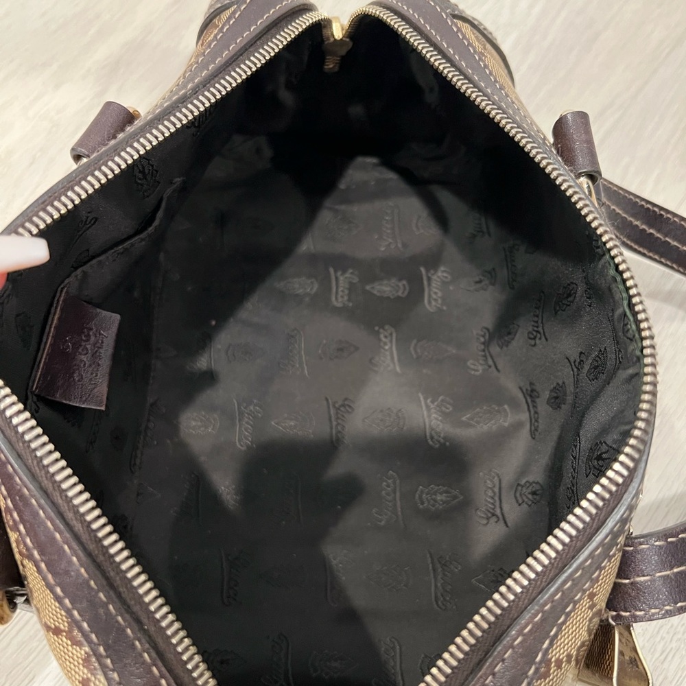 GUCCI Crystal Monogram Duchessa Small Boston Bag Brown - Picture 4 of 5